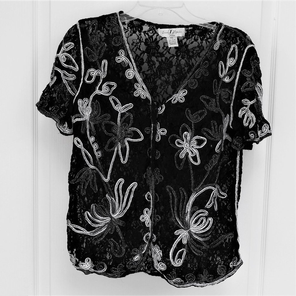 Once 1 Again black lace button up blouse